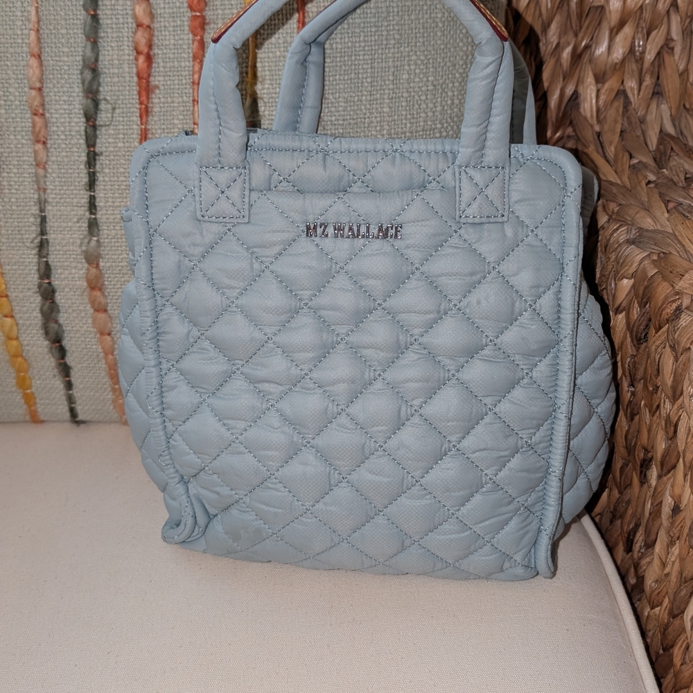 MZ Wallace EUC Mini Box Tote - Silver Blue
